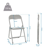Disegno tecnico della Sedia pieghevole TUDELA BASIC con un'altezza totale di 92 cm e una portata di 120 kg di hjh OFFICE