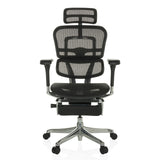 Poltrona di lusso ERGOHUMAN PLUS LEGPRO GEN2 nera con rete e base a cinque ruote di hjh OFFICE – vista a 360° (vista frontale 0°)