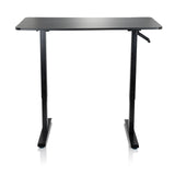 Scrivania in piedi STAND CR nera con manovella per la regolazione dell'altezza di hjh OFFICE – vista a 360° (vista frontale 0°)