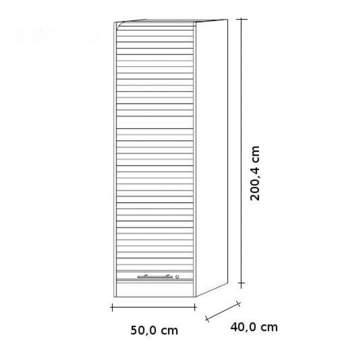 Disegno tecnico dell'armadio SIGNA R 50 di 200,4 × 50,0 cm di hjh OFFICE PRO