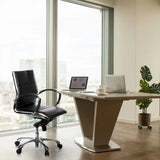 Poltrona professionale PARMA 10 nera con struttura e braccioli cromati di hjh OFFICE