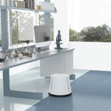 Sgabello TIO-S grigio con corpo bianco e anello di base nero di hjh OFFICE
