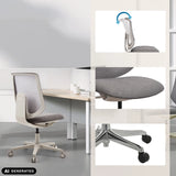 Sedia Home Office Sitflex Lady grigia con dettagli dello schienale, della seduta e delle rotelle di hjh OFFICE (immagine generata dall’IA)