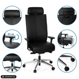 Funzioni regolabili della sedia da ufficio professionale PRO-TEC XXL in nero di hjh OFFICE (immagine generata dall’IA)