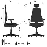 Disegno tecnico della Sedia da gaming GAME SPORT PRO con un carico massimo di 120 kg di MyBuero