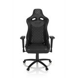 Sedia da gaming nera GAMEBREAKER SX 04 con schienale trapuntato e base a cinque ruote di hjh OFFICE – vista a 360° (vista frontale 0°)