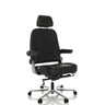 Sedia girevole XXL 24 HOURS F in pelle nera con poggiatesta e poggiapiedi di hjh OFFICE