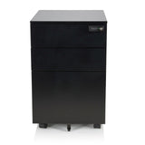 Cassettiera con rotelle COLOR OS I in metallo nero con tre cassetti di hjh OFFICE – vista a 360° (vista frontale 0°)