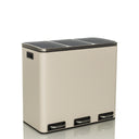 Cestini Clean 9 beige con tre scomparti e pedali argentati di hjh OFFICE