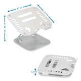 Disegno dimensionale del Supporto per LAPTOP STAND con 27 × 22 cm e un'altezza da 5,5 a 30 cm di hjh OFFICE