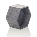 Parete divisoria esagonale in feltro grigio FLEXMIUT STORE S di hjh OFFICE – vista a 360° (vista frontale a tre quarti 45°)