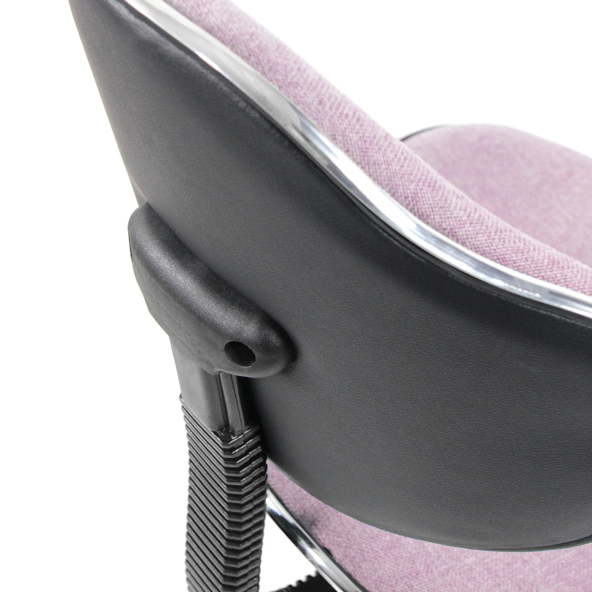 Schienale della sedia girevole per bambini KIDDY GTI-3 in rosa con scocca in plastica nera e telaio cromato di hjh OFFICE