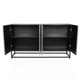 Interno aperto della cassettiera METALLIO in nero e argento di hjh LIVING