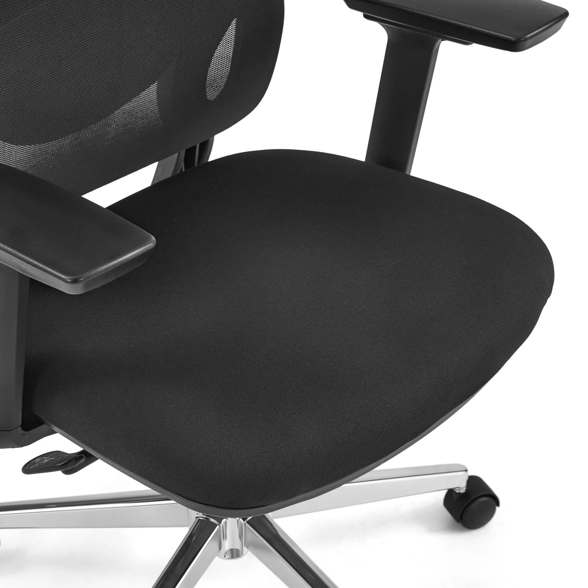 Seduta e braccioli neri della sedia da ufficio professionale Ergosento con base lucida di hjh OFFICE