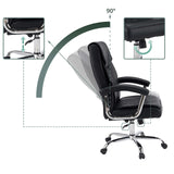 Regolazione dell'altezza e funzione di inclinazione a 90 gradi della Sedia Home Office Relax Prestio in nero di MyBuero