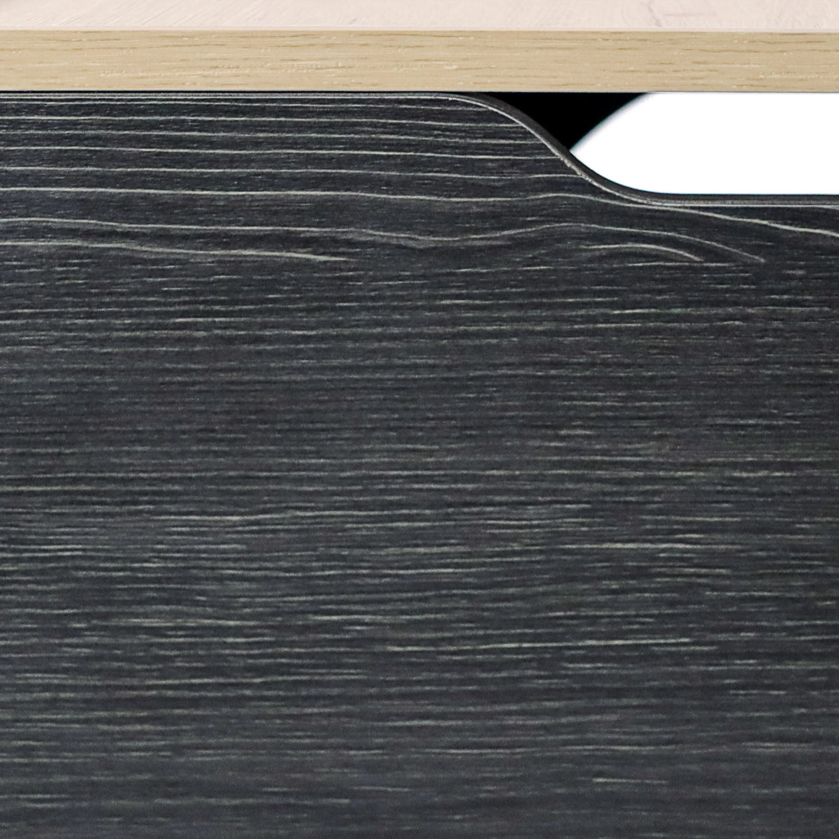 Struttura della superficie in nero e rovere della cuccia per gatto KITTY PAWBOX 2 di hjh LIVING