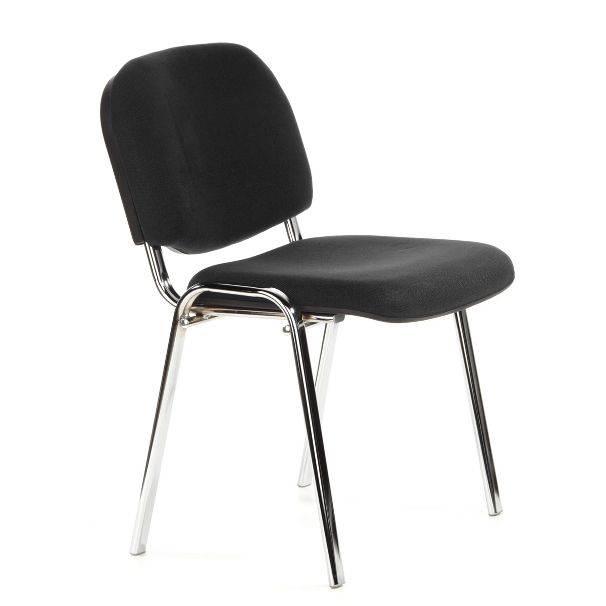 Sedia a quattro gambe XT 600 C nera con seduta e schienale imbottiti di hjh OFFICE – vista a 360° (vista frontale a tre quarti 60°)