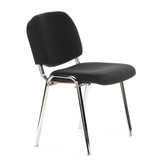 Sedia a quattro gambe XT 600 C nera con seduta e schienale imbottiti di hjh OFFICE – vista a 360° (vista frontale a tre quarti 60°)