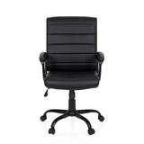 Poltrona Home Office ERGOSMOOTH BIG nera con imbottitura trapuntata e base a cinque ruote di hjh OFFICE – vista a 360° (vista frontale 0°)