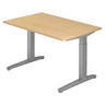 Höhenverstellbarer Schreibtisch XTRA XB 12 SS in Ahorn-Optik mit grauen Metallfüßen von hjh OFFICE PRO