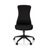 Sedia da ufficio professionale OFFICE XT nera con base a stella e cinque ruote di hjh OFFICE – vista a 360° (vista frontale 0°)