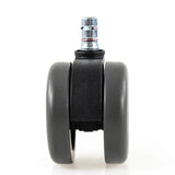 Singola rotella per sedia nera 5x ROLO No-Noise 11mm/65mm per pavimenti duri con perno in metallo di hjh OFFICE
