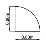 Disegno tecnico dell'angolo LE90 / LE91 con 0,80 x 0,80 m di hjh OFFICE PRO