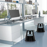 Sgabello TIO-M II nero con superficie d'appoggio rotonda e maniglie di hjh OFFICE