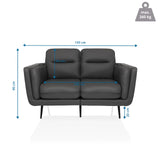 Disegno tecnico del Sofà lounge VINTALUX con una larghezza di 143 cm e un'altezza di 90 cm di hjh LIVING
