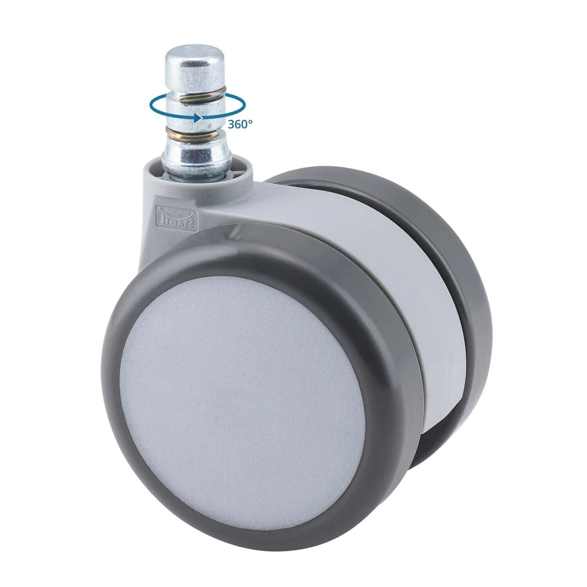 Rotelle per Sedia 5x ROLO MOVE 60 11mm/60mm girevoli a 360 gradi in bianco e grigio per pavimenti duri di hjh OFFICE