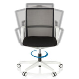 Funzione girevole e inclinazione dello schienale della Sedia da ufficio professionale MOVE-TEC NET 3D W in bianco-nero di hjh OFFICE