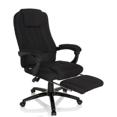 Schwarzer Homeoffice Chefsessel RELAX CL190 mit integrierter Fußstütze und Armlehnen von MyBuero