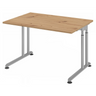 Höhenverstellbarer Schreibtisch ZENO 12 S in Asteiche mit silbernem Gestell von hjh OFFICE PRO