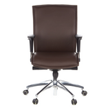 Poltrona di lusso MURANO 10 marrone scuro con braccioli e base a cinque ruote di hjh OFFICE – vista a 360° (vista frontale 0°)