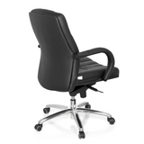 Sedia girevole XXL G 100 nera con imbottitura trapuntata e base a cinque ruote di hjh OFFICE – vista a 360° (vista posteriore a tre quarti 120°)