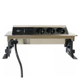 Ciabatta in alluminio ELDUSB0 con tre prese e due porte USB di hjh OFFICE PRO