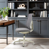 Sedia Home Office Sitflex Lady grigia con struttura chiara e ruote di hjh OFFICE