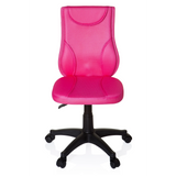 Sedia girevole per bambini KIDDY BASE rosa con schienale in rete e base nera a cinque ruote di hjh OFFICE – vista a 360° (vista frontale 0°)
