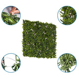 Pannello vegetale verde MORE GREEN I con viste dettagliate del fissaggio e della griglia in plastica di hjh OFFICE