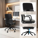 Sedia da ufficio professionale ATMOS DESIGNER nera con altezza del sedile, braccioli e poggiatesta regolabili di hjh OFFICE