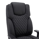 Schienale con trapuntatura a rombi della sedia girevole XXL Pullmann Gen2 in ecopelle nera di hjh OFFICE