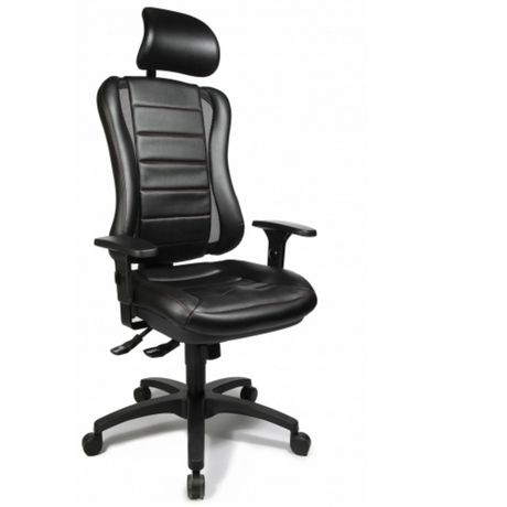 Schwarzer Profi-Bürostuhl HEAD POINT RS mit Kopfstütze und Armlehnen von Topstar