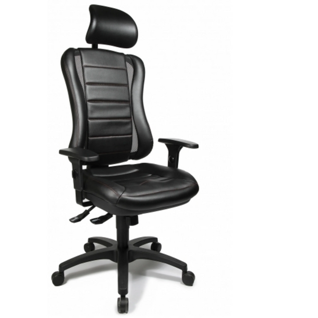 Schwarzer Profi-Bürostuhl HEAD POINT RS mit Kopfstütze und Armlehnen von Topstar