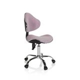 Sedia girevole per bambini KIDDY GTI-3 rosa con base lucida e cinque rotelle di hjh OFFICE – vista a 360° (vista frontale a tre quarti 60°)