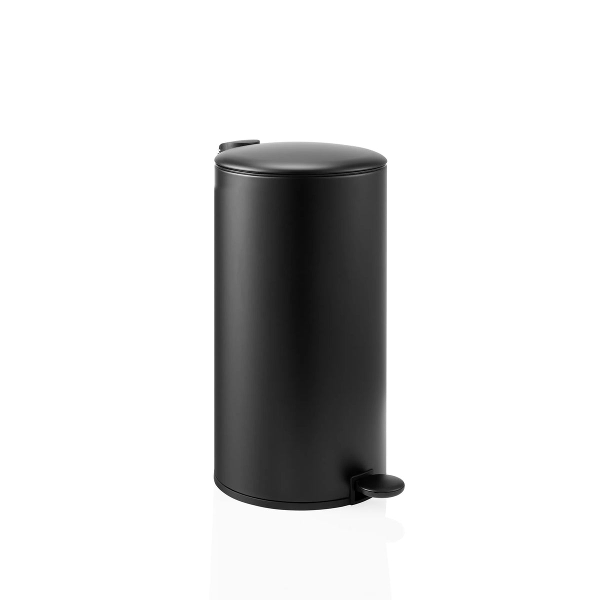 Cestini nero CLEAN STEP 2 con coperchio e pedale di hjh OFFICE – vista a 360° (vista frontale a tre quarti 45°)