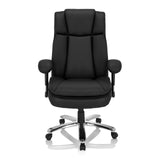 Sedia girevole BUILDER XXL I nera in ecopelle con base a stella e cinque ruote di hjh OFFICE – vista a 360° (vista frontale 0°)