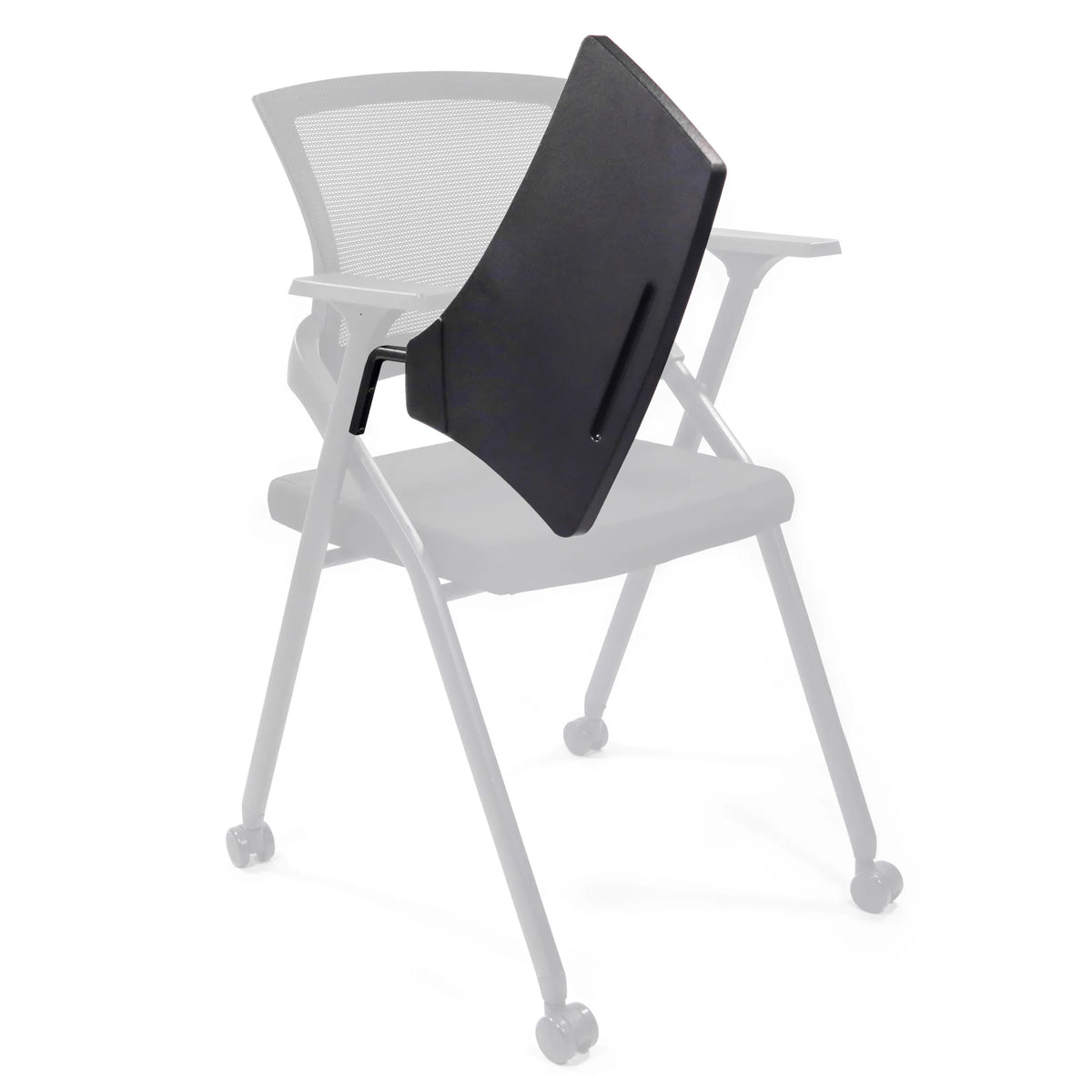 Vassoio scrivania nero TABLET PRIORITY II come Accessori per sedie di hjh OFFICE – vista a 360° (profilo laterale 270°)