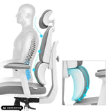 Supporto lombare della sedia da ufficio professionale Ergomy WF 2 di hjh OFFICE (immagine generata dall’IA)