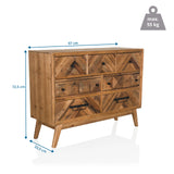 Vista dimensionale della Madia SANTJAGO WOOD XL con 97 × 72,5 cm e un carico massimo di 55 kg di hjh LIVING