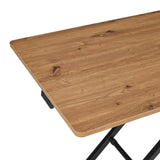Venatura del legno di rovere del piano del tavolo con struttura inferiore nera del tavolo Worktime Lift di hjh OFFICE